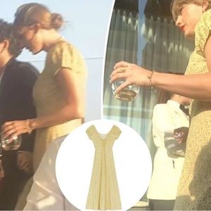 DOEN Taylor Swift Sofia Yellow Floral Dress in Moonflower